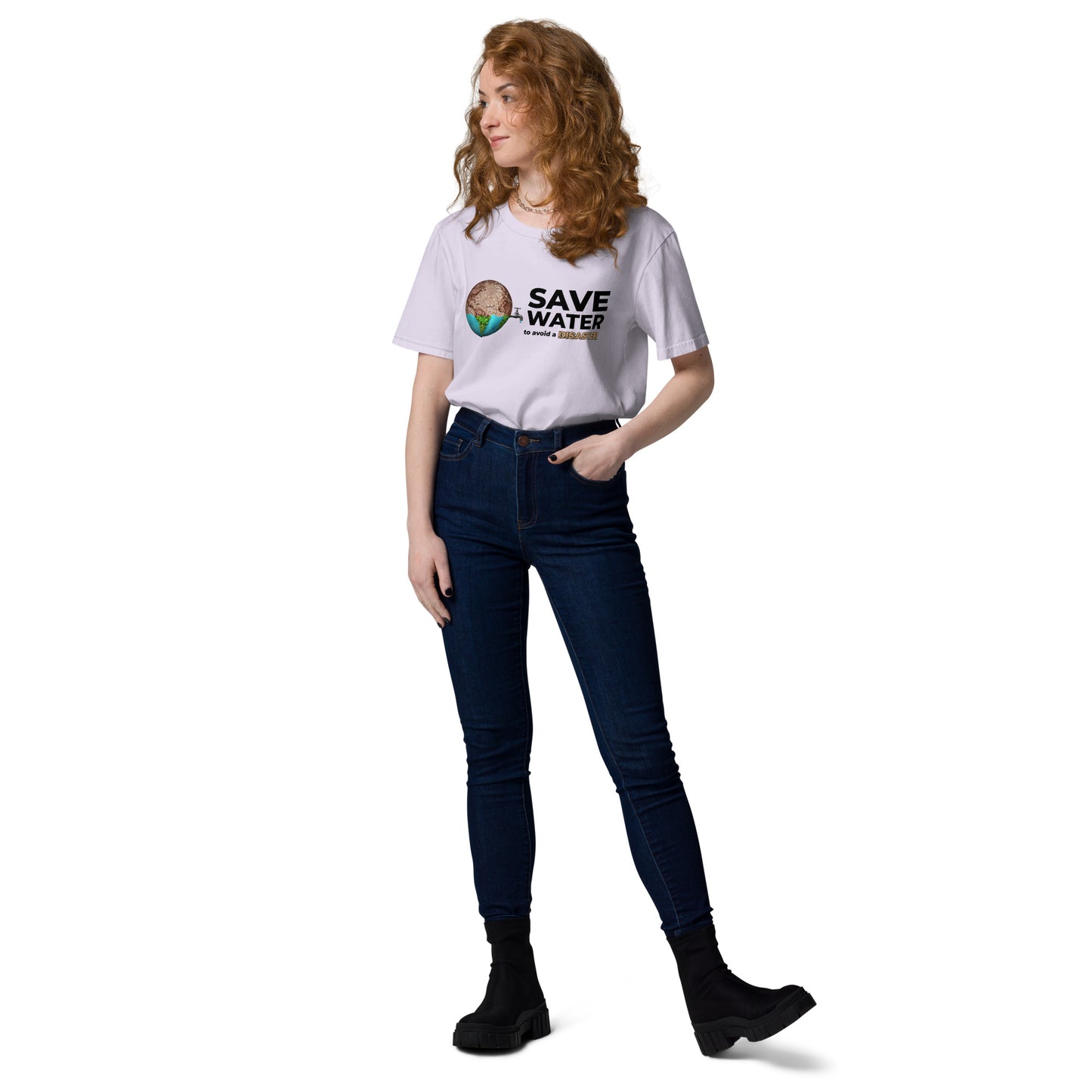 Organic Cotton Unisex T Shirt - Save Water to avoid a Disaster