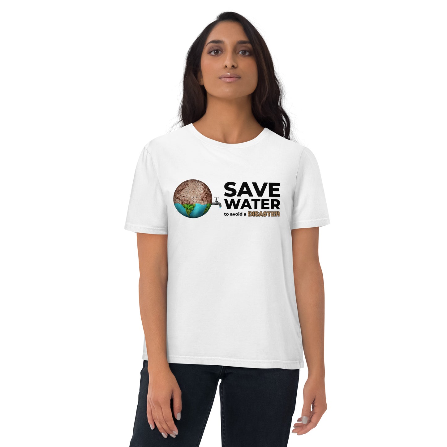 Organic Cotton Unisex T Shirt - Save Water to avoid a Disaster